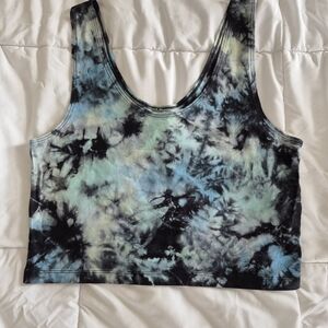 Victoria's Secret Tie-Dye Crop Top - Blue and Black